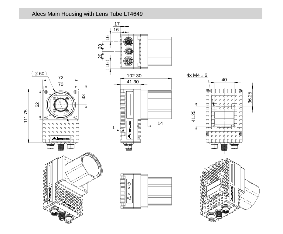 Alecs G1-510 NX16 dimension drawing